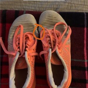 Reebok Coral and White Sneakers